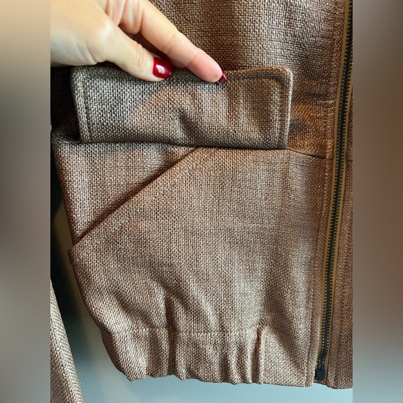 BENETTON - burlap style bomber jacket - manteau toile de jute Size 40 (XS-S) - Picture 4 of 10